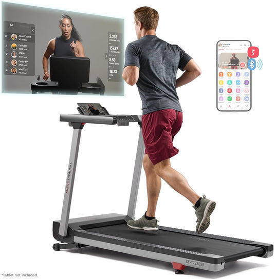 Fully Assembled Oneclick-Fold 20" Smart Treadmill with Auto Incline & Sunnyfit App